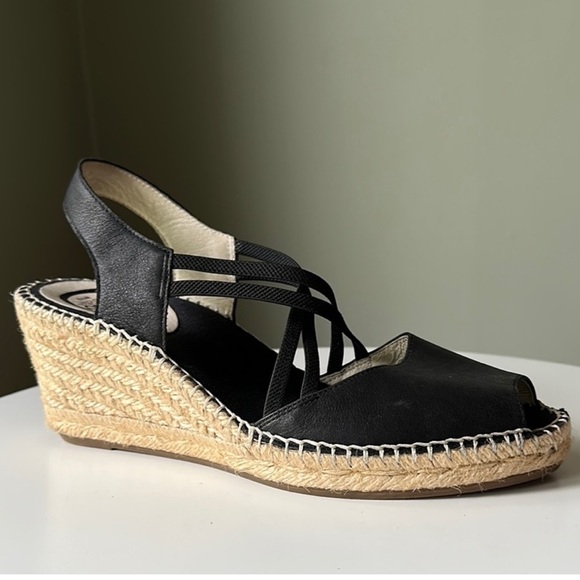 ABEO Delano Metatarsal Wedge Espadrille Sandals Leather Sling Back Open Toe  *9N - Picture 1 of 13